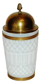 1/4L Baccarat Opaline Glass w Brass Mounts