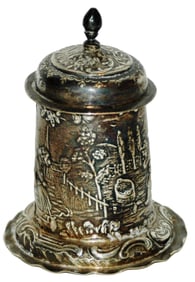 925 Silver Relief 3" Cherubs Stein