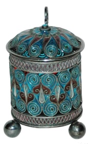 Enamel Silver Mini Stein w Touchmarks on Base