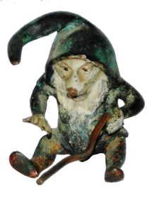 Viennese Enamel Dwarf w Cane  Figure