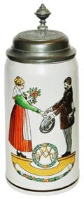 1L Franz Ringer Couple Stein w Munich Lid