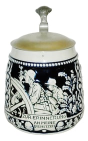 Third Reich Artillery Scenes Pottery Stein
