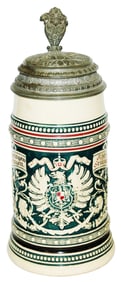 1L Imperial Eagle Stein w Relief Stein on Lid