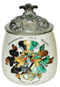 Dueling Fraternal Student Shield Stoneware Stein