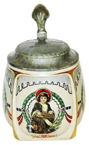 Munich Child 10th Anniversary Zither 1909 Stein