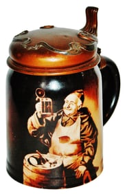 Lenox Monk Stein w Tiffany Copper & Silver Lid