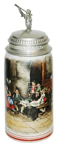 1L DeFregger Tavern Stein w Cherub Thumblift