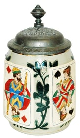 Suites of Playing Cards Stoneware Stein