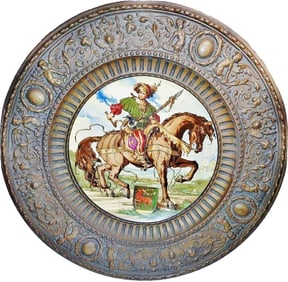 Rare Landsknecht Saeltzer Plaque in Copper Frame