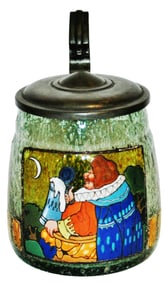 Poschinger Bubble Glass Stein Enameled w Man
