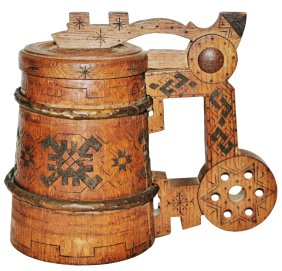 1L Estonia Wood Stein w Geometric Design