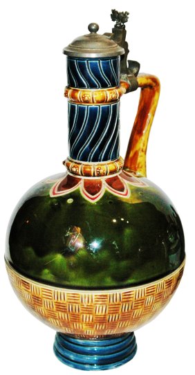 Uncommon Majolica Sarreguemines 12" Stein