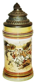 Mettlach scene of 1st US Football Game Stein
