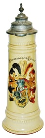 Mettlach 3L Dueling Fraternal Student Shield Stein