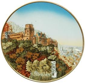Mettlach Heidelberg Castle & City View Plaque