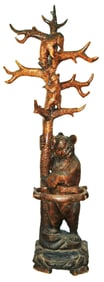 Impressive Black Forest Carved Bears Hall Tree