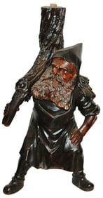 Black Forest Table Base of Dwarf in Leather Apron