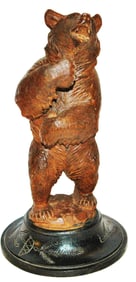 12-1/2" Black Forest Carved Wood Bear