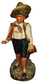 Terracotta Boy in Lederhosen 15" Figure