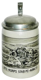 Third Reich Artillery Scene Steoneware Stein