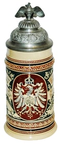 Imperial Eagle & Verse Pottery Relief Stein