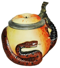 Snake & Apple Bohne Porcelain Character Stein