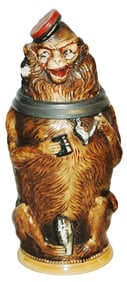 Diesinger Student Monkey w Pipe Character Stein
