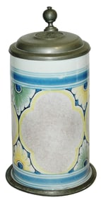 1L Bayreuth Factory Faience Floral Stein c.1780