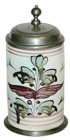 Salzburg Faience Floral Design Stein Dated 1783