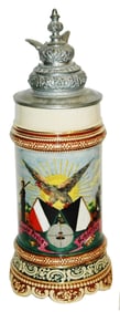 Regimental Inft Nr 53 1906 Stein w Music Box Base