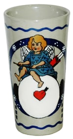 Cupid in a Wreath Stoneware Beaker