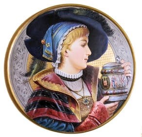 V&B Dresden 23" Plaque Woman w Creussen Stein