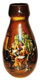 Mettlach Tavern Group Unique Color Variation Vase