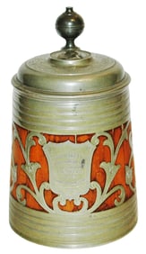 1L Daubenkrug Wood & Pewter Stein Coin in Lid