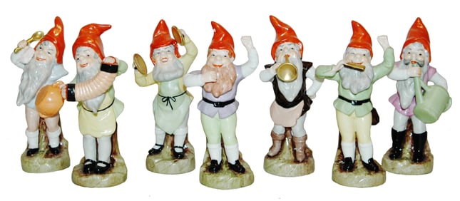 Lot of 7 Bohne Porcelain Dwarf Musician Figures