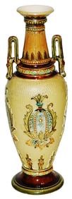 Mettlach Mosaic Floral Design Vase