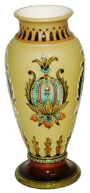 Mettlach Mosaic Floral Design Vase