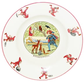 Uncommon Mettlach Snow White Dwarfs & Prince Plate