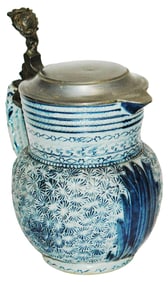 Rare 1-1/4L Whites Utica Floral Design Stein