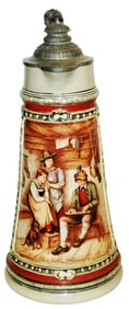 3L HR Hand Painted Women & Musician Stein