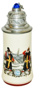 Munich Child in Military Helmets Stein w Prism Lid