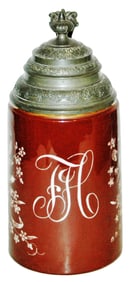 Royal Vienna Floral Decorations & Initials Stein