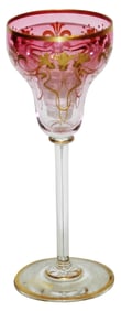 Amethyst & Gilded Art Nouveau Floral Goblet Stem