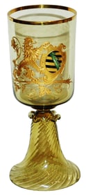 Gilded Enamel Rampant Lion & Saxon Shield Goblet