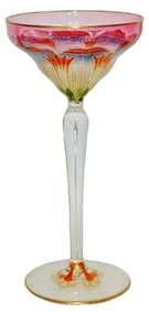 Transparent Art Nouveau Floral Bowl & Foot Global