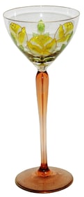 Transparent Art Nouveau Floral Enamel Goblet