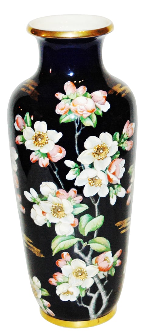 Uncommon Mettlach Dogwood Design Vase (1 of 2)