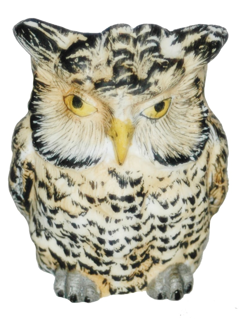 Bohne Porcelain Owl Character Toothpick Holder: Character 2 1/2” Tooth Pick Holder Bohne Porcelain. Owl. Mint.