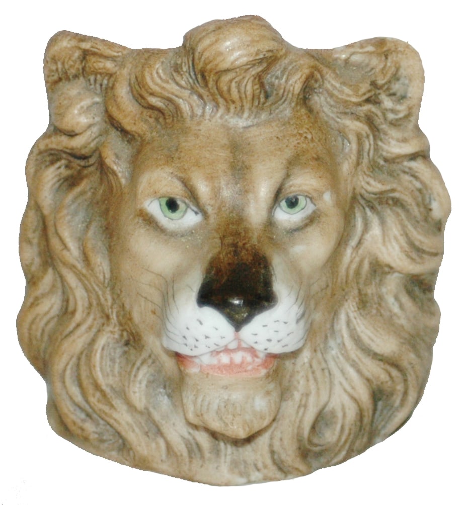Bohne Porcelain Lion Character Toothpick Holder: Character 2 1/2” Tooth Pick Holder Bohne Porcelain. Lion. Mint.