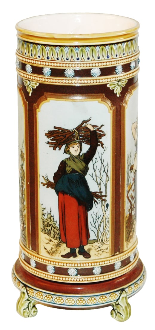 Mettlach 13-1/2"  Four Seasons Panel Vase (1 of 4)